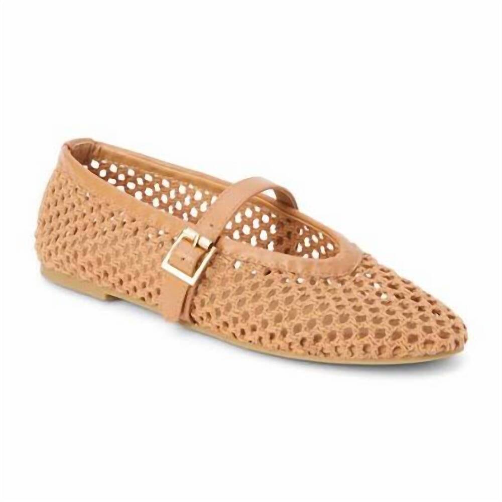 NEW COCONUTS BY MATISSE women's nolita woven mary jane flats shoes in tan